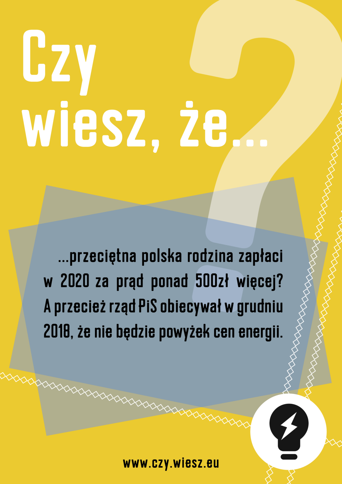 Czy wiesz, że przeciętna polska rodzina zapłaci w 2020 za prąd ponad 500zł więcej?